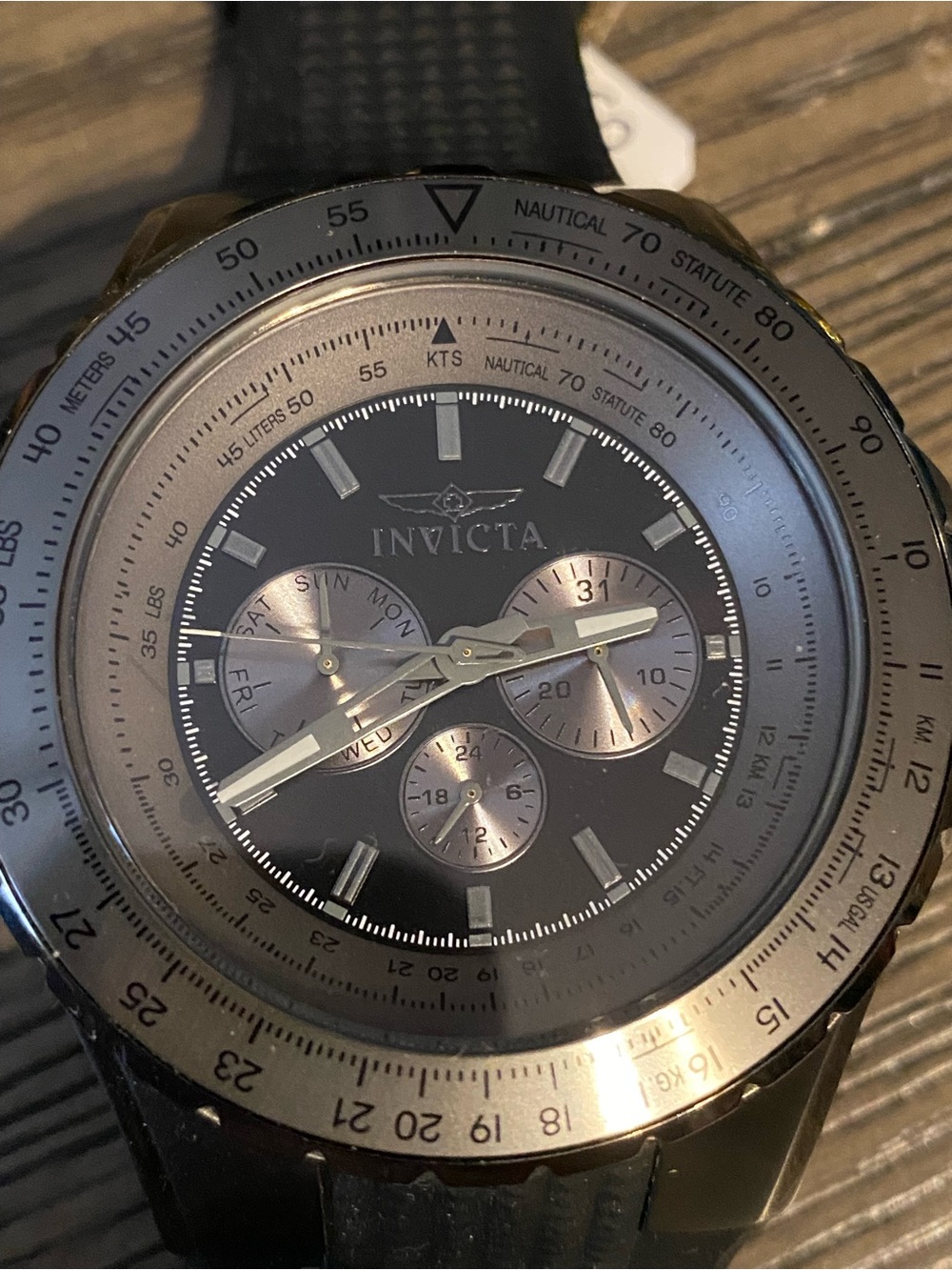 Invicta Men's Black and Silver Multi-Function Chronograph Watch